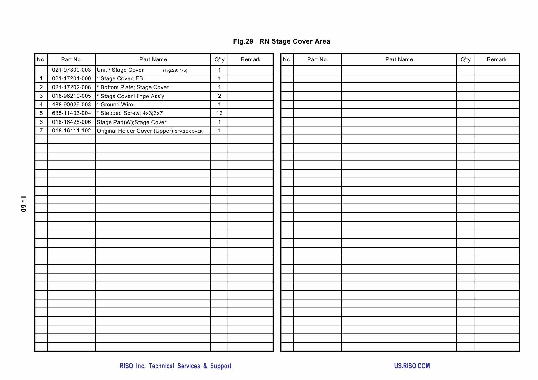 Riso parts manual